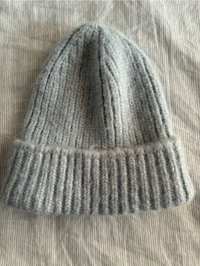 H&M Pale Blue Ribbed Knit Beanie